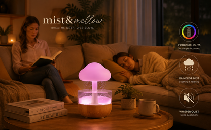 The Rain Cloud Diffuser — Essential Oil & Ambient Mist Lamp with 7-Color Night Light